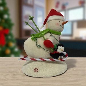 Hallmark Christmas Singing Animated Swooshin' Duo Snowman Penguin Skiing Plush